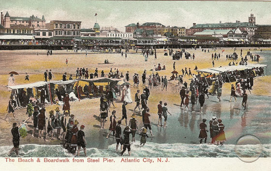 Atlantic City Beach Scene 1905 