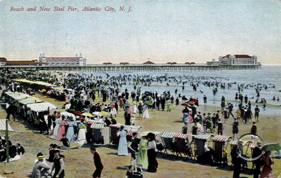 Atlantic City Beach Scene 1908 