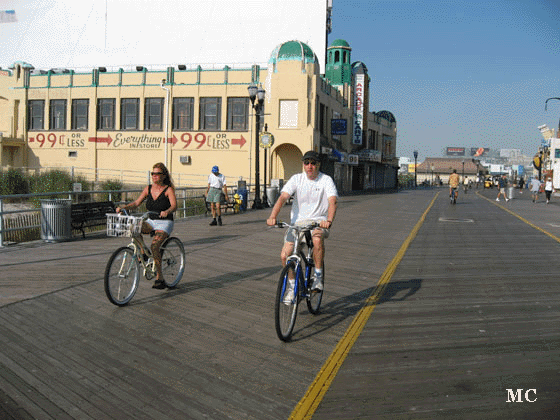 Bike Riding on the Atlantic City Boardwalk