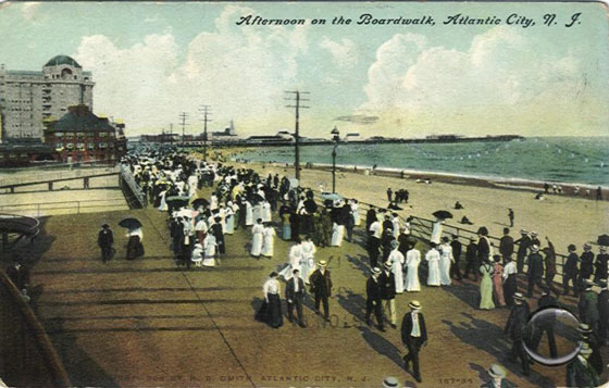 Atlantic City Boardwalk Strollers 1909 