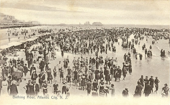 Atlantic City Beach Scene early 1907 
