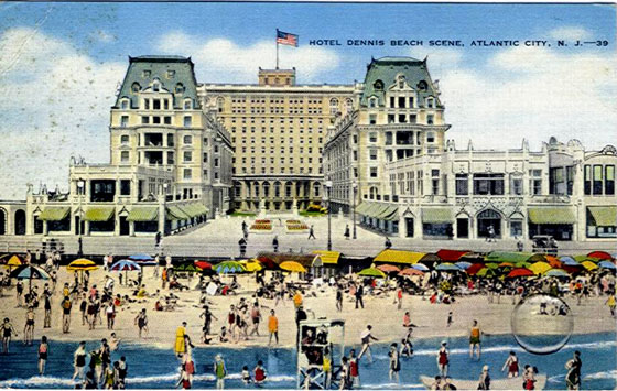  Hotel Dennis Beach Scene Atlantic City 