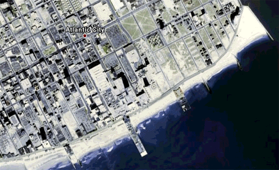 Atlantic City Beach from Space