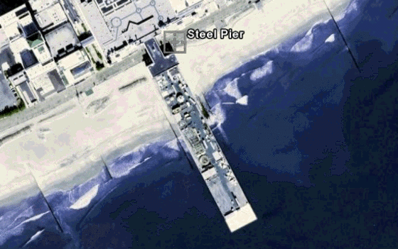 Atlantic City- Steel Pier from Space 