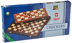 Checker Set in Folding Wooden Case 
