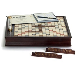 Scrabble Deluxe Wooden Edition with Rotating Game Board 